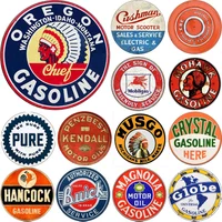 Car Stickers Personality Pure Gas Motor Oil Round Retro Signs Stickers Vinyl Decal Waterproof Decal Auto Accessory Decoration