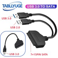 SATA to USB 3.0/2.0 Adapter Cable 7+15 22Pin SATA to USB 3.0 Adapter Conversion Cord for 2.5 Inch External HDD/SSD Hard Drive