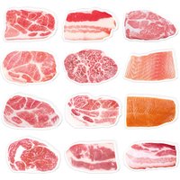 12/24/36pcs Pork Belly Shaped Sticky Notes Set,Self-Stick Streaky Pork Notes Pads,Refrigerator Memo Pads for Kids Gifts Supplies