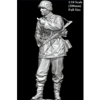 Maßstab 1:10, Kunstharz-Druckguss-Figur, Modellbausatz, Ambush Battle, rauchender Soldat, Gewehrmann, unmontiert, unbemalt