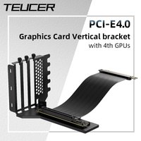 Teucer Graphics Card Holder Vertical Mounting Steering Bracket Kit 200mm PCI-E 4.0 Extension Cable for ATX Chassis