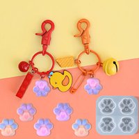 Small Cat Paw Silicone Mold Paw Print Keychain Molds Cute Epoxy Resin Casting Mold for DIY Jewelry Keychain Pendants