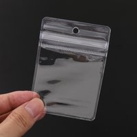20pcs Transparent PVC Self-Sealing Bags with Hole Thickened Zipper Clear Plastic Storage Bags for Small Jewelry And Food Packagi