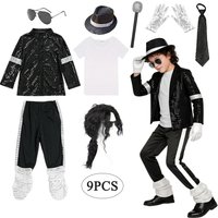 Costume de cosplay pour garçons Michael Pop Star Jackson, Halloween, carnaval, spectacle sur scène, vêtements de danse hip hop