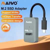 MAIWO 10Gbps M.2 NVME SSD Enclosure Case Type-C M.2 PCIE NVME SATA SSD Adapter Tool-Free Supports M and B&M Keys M.2 Adapter
