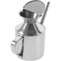 Stainless Steel Oil Pot Dispenser Bottle Jug Container Kitchen Sauce Vinegar Olive Storage For Seasoning (Lid, Random Pattern)