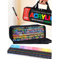 Marqueurs de peinture acrylique GN 366 couleurs, pointe pinceau, pour peinture sur roche, bois, toile, pierre, cadeau de Noël, artisanat DIY