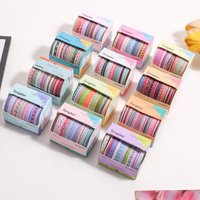10 Rolls of Retro Striped Plaid Washi Tape, Cute Journal Diary Masking Tape, Essential for Student DIY Scrapbooking and Gifts