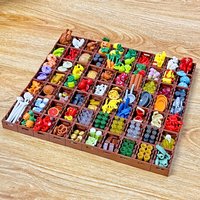 MOC Foods and Tools Building Blocks DIY Toys Seafood Meat Vegetables Fruit Dessert Goblet Dishes Small Particles Building Blocks