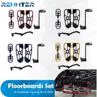 Motorcycle Floorboards Footpeg Shifter Brake Arm Lever Kit Driver Passenger Footrest For Harley Touring 2014-2025 FLHR FLTRX