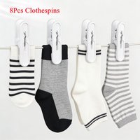 8Pcs Clothespins Laundry Pegs with Soft Non-Marking Silicone Clips for Socks Quilt Towels Hats