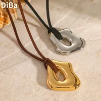 Modern Jewelry Popular Irregular Simply Design Smooth Hollow Pendant Necklace For Women Party Gifts Hot Sale Accessories