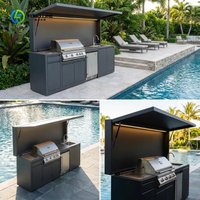 Customized Factory Price Luxury Design BBQ Grill Modular Stainless Steel Outdoor Kitchen Cabinet for Garden Camping