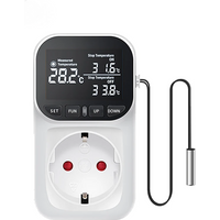 Digital Temperature Controller Socket Thermostat EU Plug With Timer Switch Heating Cooling For Refrigerator Aquaculture
