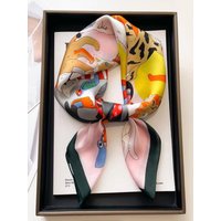 2025 Neckerchief Female Luxury Square Scarf for Women Silk Shawl Satin Hijab Fashion Wraps Hair Bands Ribbon Headband Bandana