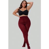 1 Pair Women Plus Size Burgundy Sheer Tights Stretchy Pantyhose Stockings Women's Tights