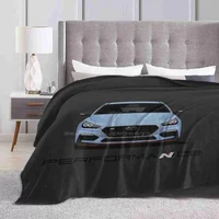 I30N ( Blue ) Four Seasons Comfortable Warm Soft Throw Blanket Hyundai I30N N Performance Hot Hatchback Fastback Sportscar