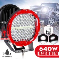 1PC 9" 640W Offroad Car 4WD Truck Tractor Boat Trailer 4x4 SUV ATV Spot LED Light Bar LED Work Light 9-30V 6500K