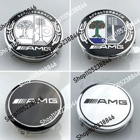 4PCS 75MM Car Wheel Center Hub Caps For Mercedes Benz AMG W203 W206 W220 W205 W211 W212 GLA GLC CLA A Emblem Tire Rim Covers