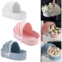 Baby Flower Box Cradle Floral Basket Birthday Gift Box Decorative Ornaments