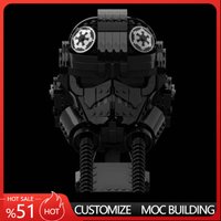 784Parts Sci Fi Space Fighter Pilot Helmet Model Building Blocks DIY Assembly Educational Toy Collection Birthday Gift For Boys