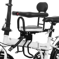 Child Bike Seat Front Mount Child Bike Seat Electric Mountain Portable Thickened Sponge Seat 80KG Capacity for Multiple Models