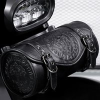 Motorcycle Front Fork Retro Tool Bag Waterproof PU Leather Saddlebag for Bikers Storage Needs Daily Commute Handlebar Storage