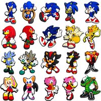 20Pcs Hot Toys Cartoon Shoes Charms PVC Shoe Accessories Decorations Clog Sandal Buckle Fit Party Gifts