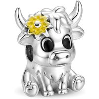 925 Sterling Silver Personalized Highland Cattle Charms Beads DIY Made Into Bracelets High Quality Jewelry Gift For Womens