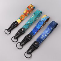 Van Gogh Lanyard Tags Key Ring Wrist Strap Keychain Key Fob Pendant Key Holder Car Motorcycle Keychain Accessories