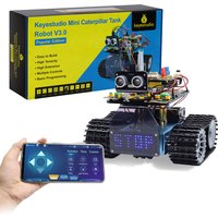 Keyestudio Mini Tank Robot V3.0 For Arduino Robot Car Kit DIY Programmable STEM Kit IR Remote Control App Control