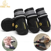 Dog Shoes Waterproof Anti-Slip Rain Boots Warm Snow Reflective for Small Large Pet Sports Training Protect Pet Feet 4pcs