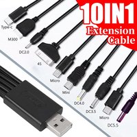 Multifunction 10 in 1 Portable USB Charger Cable/ 3.5mm/ USB/ Micro USB/ HDMI/ mini USB Multi Charging Date Cable For Smartphone