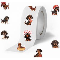 500pcs Cartoon Cute Sausage Dog Roll Stickers Decals For Laptop Scrapbook Skateboard Suitcase DIY Aesthetic Waterproof Stickers