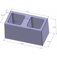 40x20x20cm Double Hole Hollow Brick Plastic Cement Mould