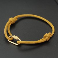 Handmade Rope Chain Men Bracelet Detachable Gold Mountaineering Buckle 3mm Sliding String Braclet Adjustable Casual Braslet