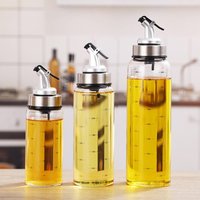 200/300/500ml Oil Bottle High Borosilicate Glass Dispenser With Scale Quantitative Sauce Vinegar Cooking Kitchen Supplies
