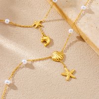Stainless Steel Ocean Style Starfish Seashell Dolphin Anklet For Women Beach Fashion Foot Chain Jewelry Gift Party Holiday