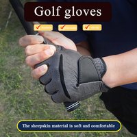 2025 New 1Pack Golf Gloves Men's Left and Right Hand Soft Breathable Pure Sheepskin Non-slip Grain Golf Gloves Golf Men