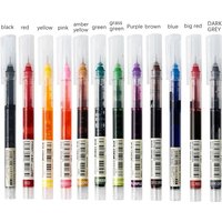 6-12Pcs/set Quick-drying 0.5mm Roller Pen Black/Red/blue And Colors ink Straight Gel Pen For School Office Writing Stationery