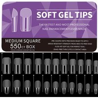 550 Medium and Short Almond-Shaped French Nail Polish Patches, Full Coverage Matte Nail Extension Tools, Acrylic Adhesive Nail Decoration DIY Nail Art Supplies