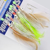 BRAVMACK 5Hoods Sabiki Bait Rigs Luminous Octopus Mackerel Feathers String Lures for Fishing Squid Mackerel Ocean Tackle