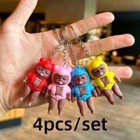 1pc/4pcs Colorful Natasha Doll Keychain Soft Rubber Key Chain Bag Charm Backpack Pendant Handbag Accessories for Women gifts