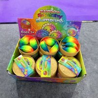Rainbow Cartoon Squishy Dumpling Set Slow Rebound Stress Relief Fidget Cute Simulation Dumpling Gift Box For Kids Collect Play