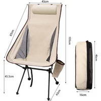 Portable Folding Camping with Headrest Lightweight Aluminum Alloy Tourist Chair Fishing Moon Outdoor Furniture