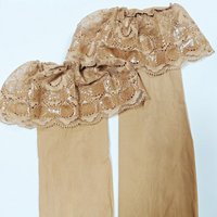 Retro Nude Lace Stockings With Silicone High Stretchy Silky Touch Smooth Stockings Pole Dance Thigh High Transparent Hosiery