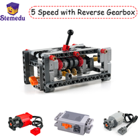 MOC 5 Speed with Reverse Gearbox Technology Modified Parts Building Blocks Transmission Model Kids Education Toy Creative Gift