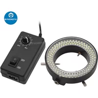 Adjustable 144 60 LED Ring Light 0-100% Illuminator Lamp For Industry Stereo Camera Microscope Magnifier Circle Light Source