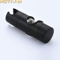 Matte Black Bathroom Accessories Universal 18~25mm ABS Plastic Shower Slide Rail Bar Holder Adjustable Clamp Holder Bracket