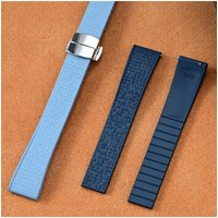 CTS Cut to Size Fluoro Rubber Watch Strap 18/19/20/21/22mm FKM Butterfly Buckle Universal Flat End Replace Watch Band Bracelet